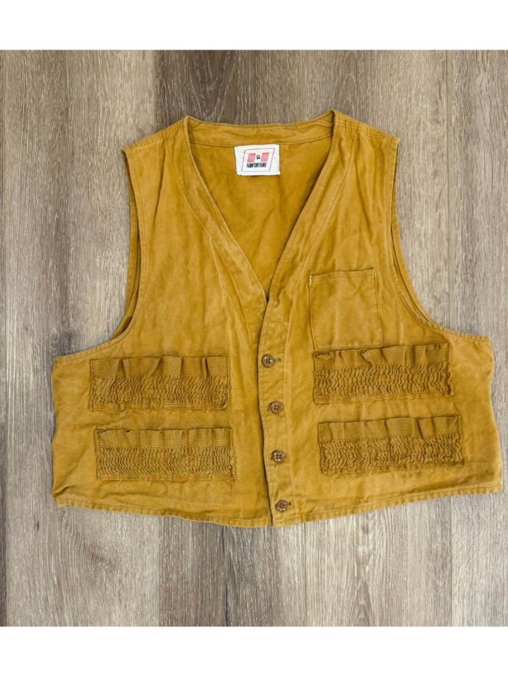 Hawthorne Vintage Hunting Vest Brown Canvas Size Large